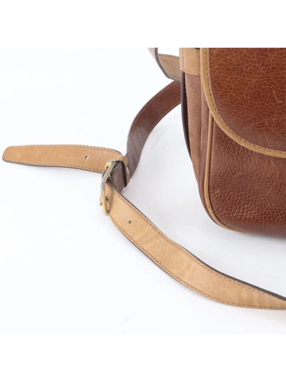 Celine Triomphe Leather Shoulder Bag Crossbody Messenger Brown